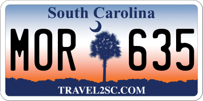SC license plate MOR635