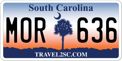 SC license plate MOR636