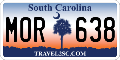 SC license plate MOR638