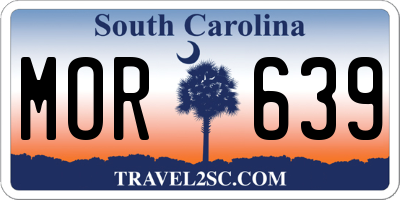 SC license plate MOR639