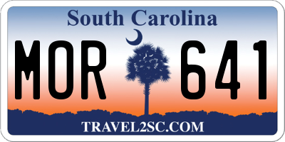 SC license plate MOR641