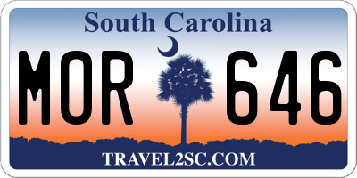 SC license plate MOR646