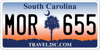 SC license plate MOR655