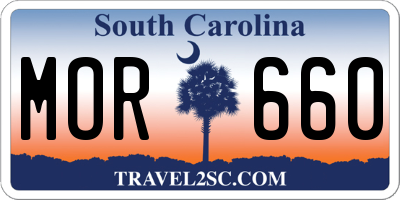 SC license plate MOR660