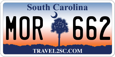 SC license plate MOR662