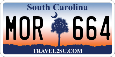 SC license plate MOR664