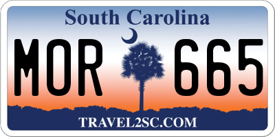 SC license plate MOR665
