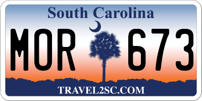 SC license plate MOR673