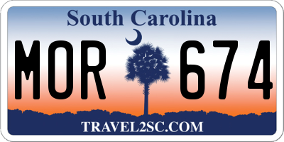 SC license plate MOR674