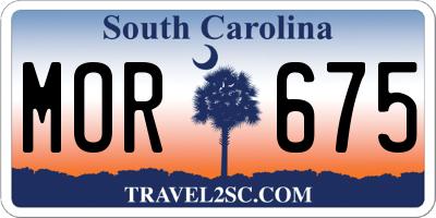 SC license plate MOR675