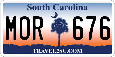 SC license plate MOR676