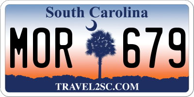 SC license plate MOR679