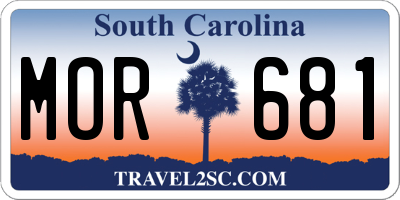 SC license plate MOR681
