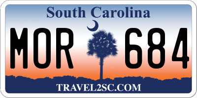 SC license plate MOR684
