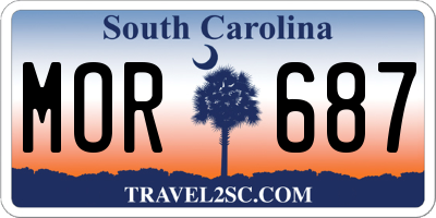 SC license plate MOR687