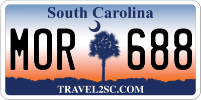 SC license plate MOR688