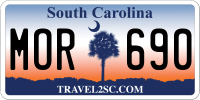 SC license plate MOR690