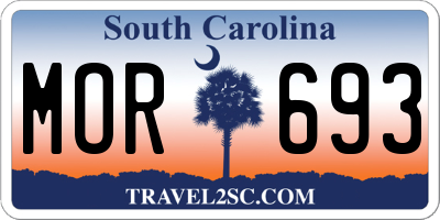 SC license plate MOR693