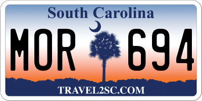 SC license plate MOR694