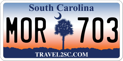 SC license plate MOR703