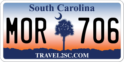 SC license plate MOR706
