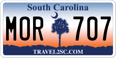SC license plate MOR707