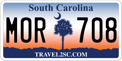 SC license plate MOR708