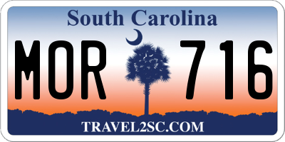 SC license plate MOR716