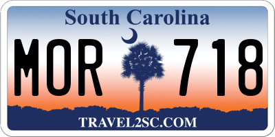 SC license plate MOR718