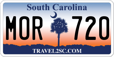 SC license plate MOR720