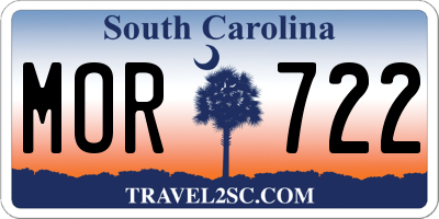 SC license plate MOR722