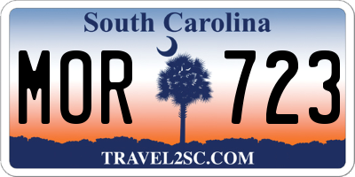 SC license plate MOR723