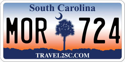 SC license plate MOR724