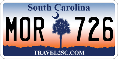 SC license plate MOR726