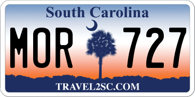 SC license plate MOR727