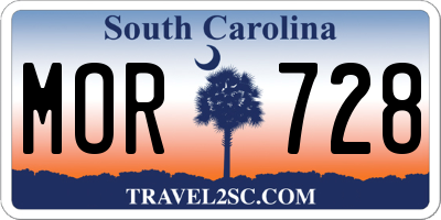 SC license plate MOR728