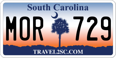 SC license plate MOR729