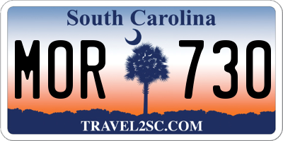 SC license plate MOR730