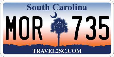 SC license plate MOR735