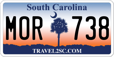 SC license plate MOR738