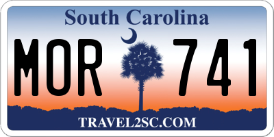 SC license plate MOR741