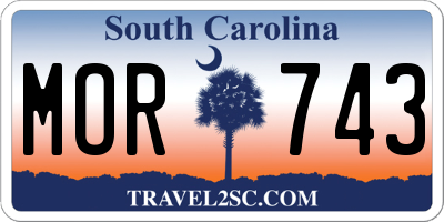 SC license plate MOR743