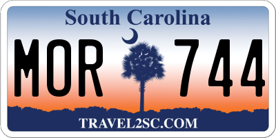 SC license plate MOR744