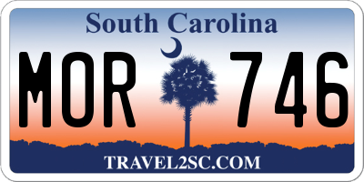 SC license plate MOR746