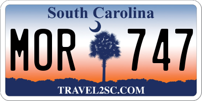 SC license plate MOR747