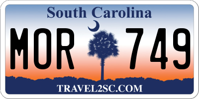 SC license plate MOR749