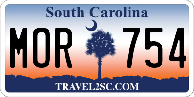 SC license plate MOR754