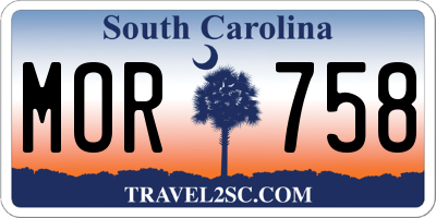 SC license plate MOR758