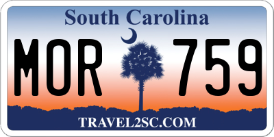 SC license plate MOR759