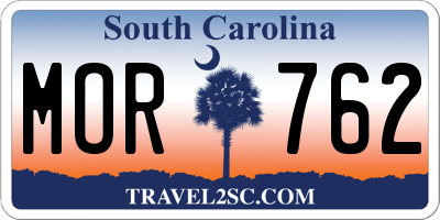 SC license plate MOR762